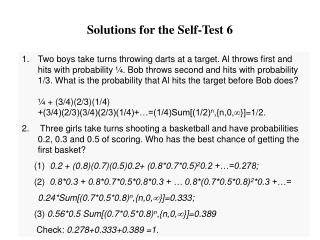Solutions for the Self-Test 6