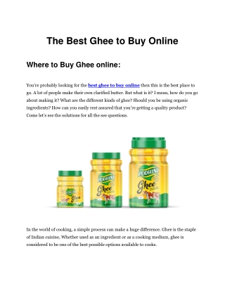 The Best Ghee to Buy Online