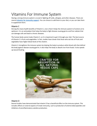 Vitamins For Immune System