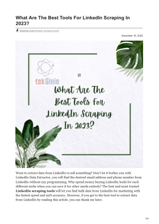 What Are The Best Tools For LinkedIn Scraping In 2023