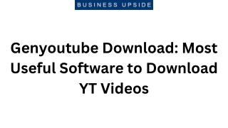 Genyoutube Download Most Useful Software to Download YT Videos