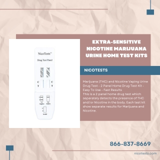Extra-Sensitive Nicotine Marijuana Urine Home Test Kits