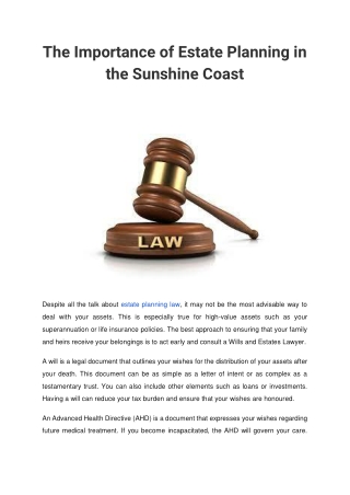 The Importance of Estate Planning in the Sunshine Coast (2)