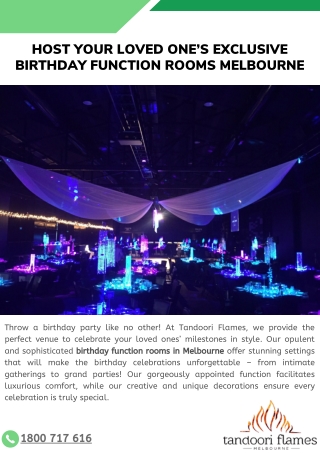 Host Your Loved One’s Exclusive Birthday Function Rooms Melbourne