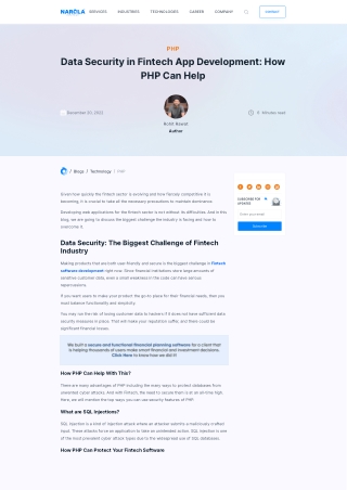 Data Security in Fintech App Development: How PHP Can Help