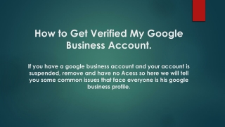 How To Get Verified My Google Business Account
