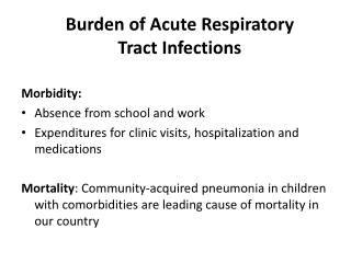 Burden of Acute Respiratory Tract Infections and comman cold - Dr Sheetu Singh