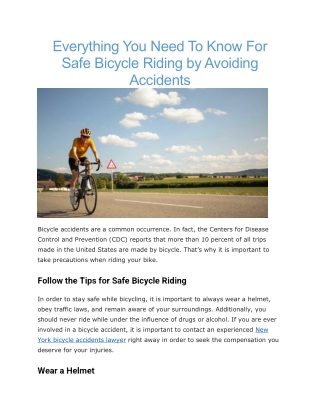 Bicycle accidents attorney