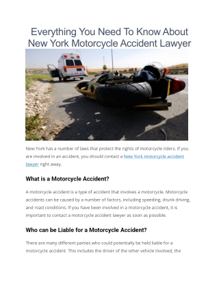 New york motorcycle accident lawyer
