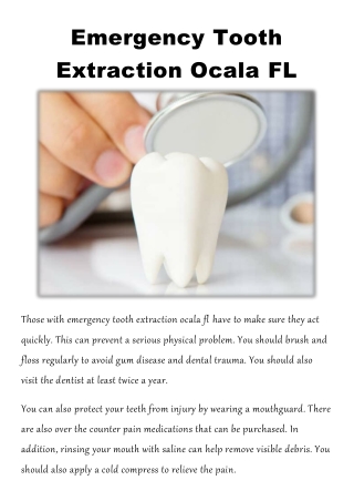 Emergency Tooth Extraction Ocala FL