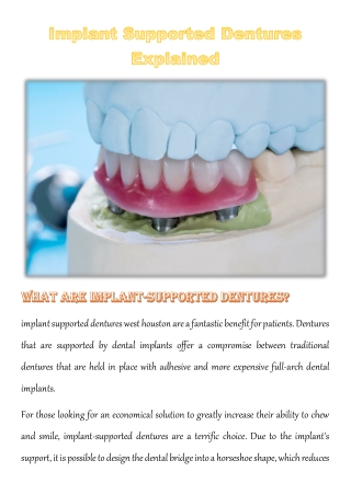 Implant Supported Dentures Explained