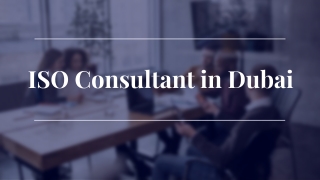 ISO Consultant in Dubai