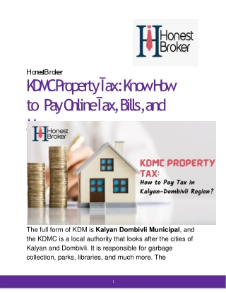 KDMC Property Tax_ Know How to Pay Online Tax, Bills, and More
