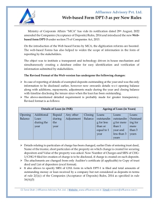 Web-based Form DPT-3 as per New Rules