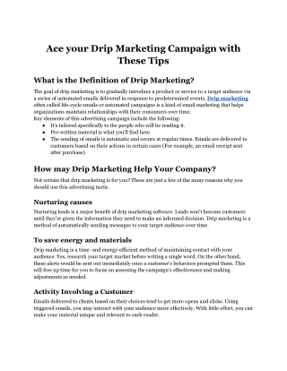 Ace your Drip Marketing Campaign with these Tips.docx