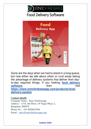 Food Delivery Software
