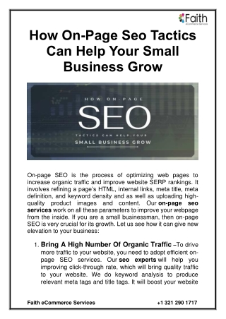 How On-Page SEO Tactics Can Help Your Small Business Grow