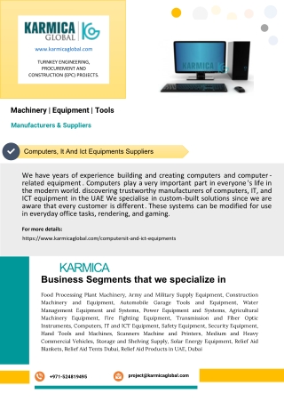 Computers, It And Ict Equipments Suppliers