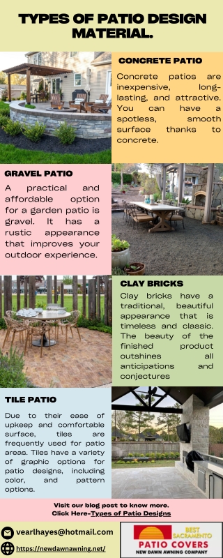 Types of Patio Design Material.