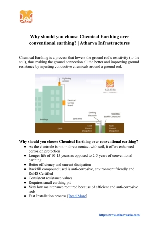 Why should you choose Chemical Earthing over conventional earthing? | Atharva I