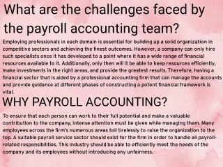 What are the challenges faced by the payroll accounting team?