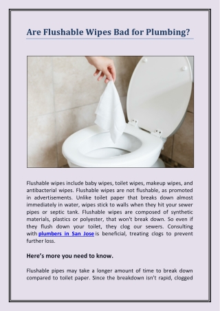 Are Flushable Wipes Bad for Plumbing