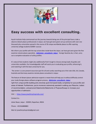 Easy success with excellent consulting.