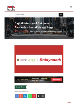 Digital mission of Baidyanath Ayurveda’s brand Visage bags