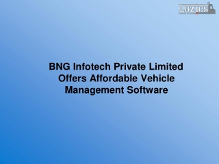 BNG Infotech Private LimitedOffers Affordable VehicleManagement Software