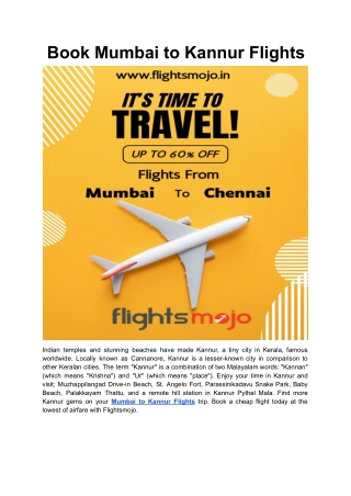 Mumbai to Kannur Flights