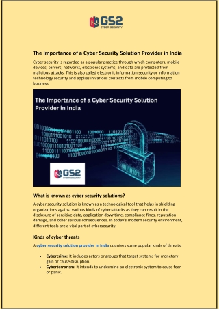 The Importance of a Cyber Security Solution Provider in India