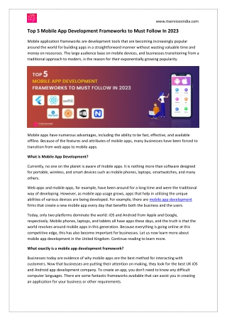 Top 5 Mobile App Development Frameworks In 2023