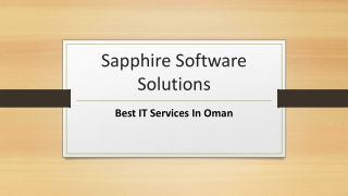 No.1 IT Services Provider In Oman | Sapphire Software Solutions