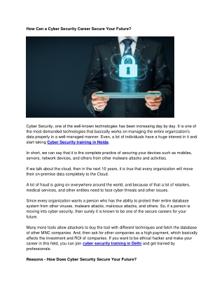 How Can A Cyber Security Career Secure Your Future_