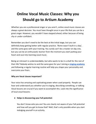 Online Vocal Music Classes_ Why you should go to Artium Academy