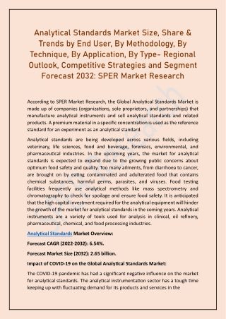 Analytical Standards Market