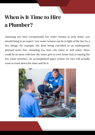 When Is It Time to Hire a Plumber