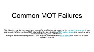 Common MOT Failures (1)