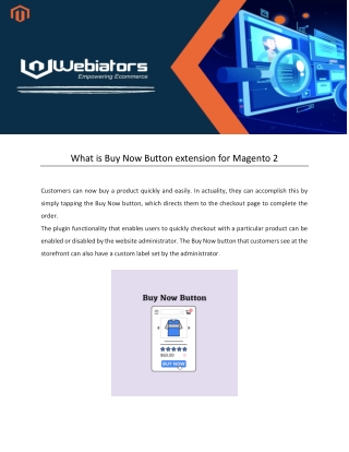 What is Buy Now Button extension for magento 2