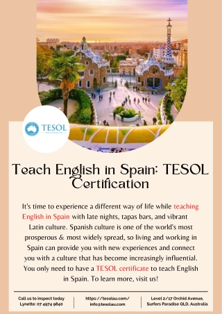 Teach English in Spain TESOL Certification