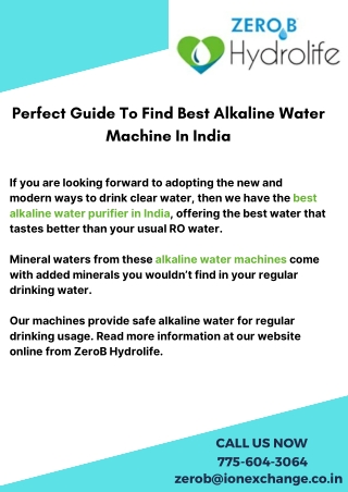 Perfect Guide to find best alkaline water machine in India