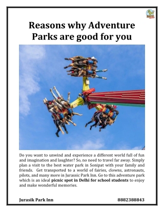 Reasons why Adventure Parks are good for you