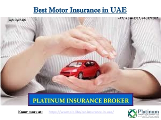 Best Motor Insurance in UAE as per actual needs