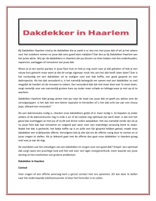 Dakdekker haarlem