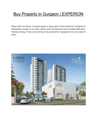 Buy Property in Gurgaon | EXPERION