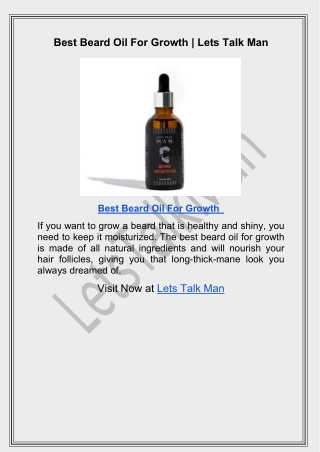 Best Beard Oil For Growth