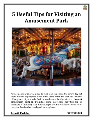 5 Useful Tips for Visiting an Amusement Park