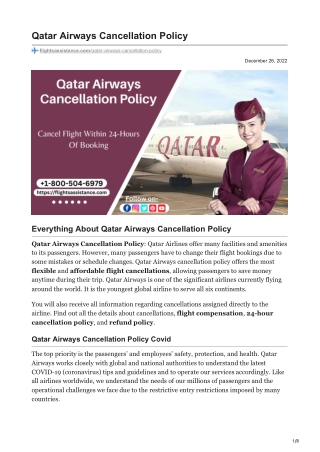 Everything about Qatar Airways Cancellation Policy