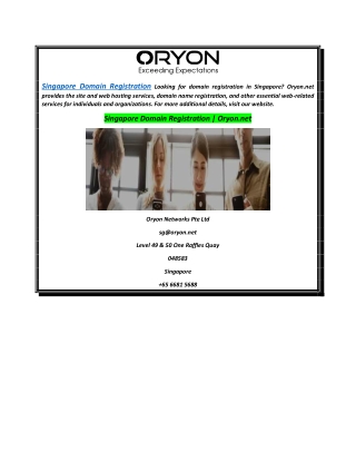 Singapore Domain Registration | Oryon.net