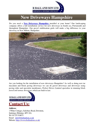 New Driveways Hampshire